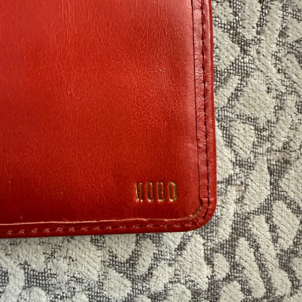 HOBO Rachel Leather Continental Wallet Clutch Red Good Condition